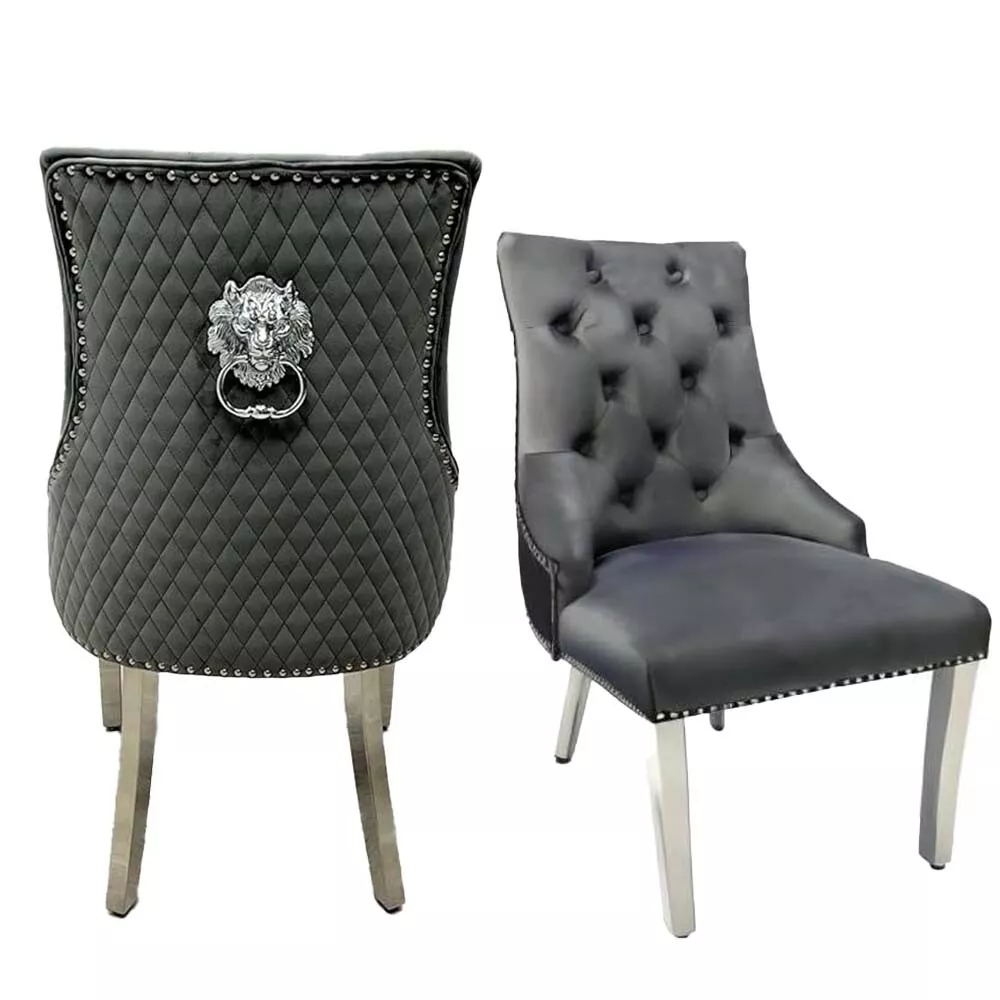 Set of 2/4/6/8 Dining Chairs, Plush Velvet Tufted 